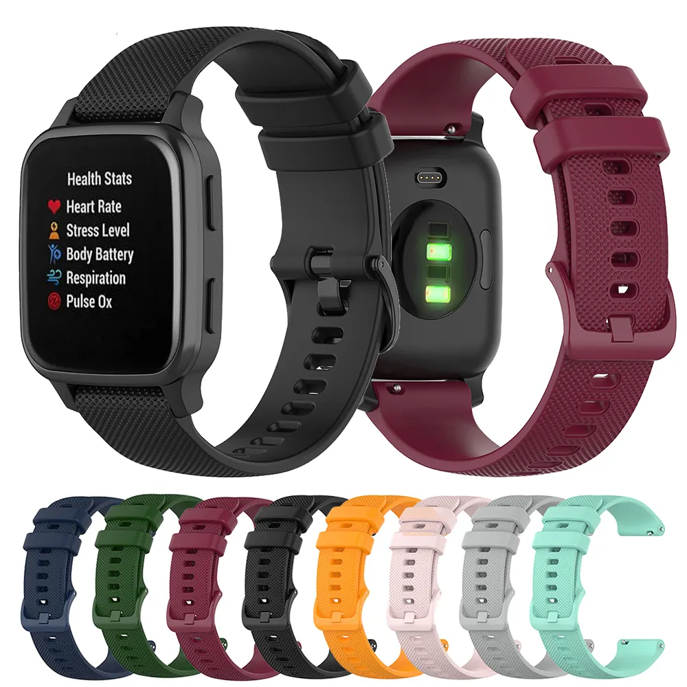 Hot 20mm Silicone Strap For Garmin Venu SQ Forerunner 55 158 245 645 Smart Watch Band For Xiaomi Huami Amazfit Bip Lite Bip U/1S