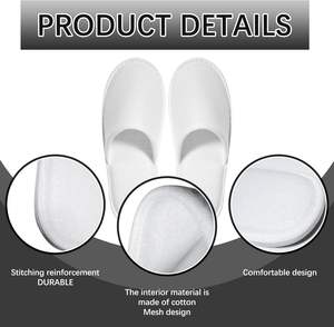 Chaussons de spa, chaussons d'hôtel antidérapants en polaire, chaussons lavables et réutilisables pour hôtel, invité, voyage, mariée - Product Image 3