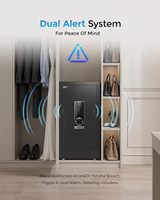 Caja Fuerte Biométrica con Huella Dactilar, Caja Fuerte de Seguridad para el Hogar de Acero Antirrobo, Caja Fuerte para Armas con Código Electrónico y Llave