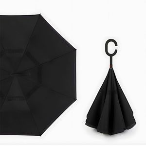 Custom Brand Wind Resistant C Handle <b>Windproof</b> Hands Free Inverse <b>Umbrella</b> Inside Out Upside-down Inverted Reverse <b>Umbrella</b> for - Product Image 2