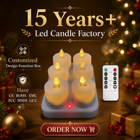 Bougies LED à piles rechargeables écologiques et professionnelles avec flamme vacillante pour la décoration intérieure