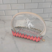 DICHOS clair PVC maquillage sac Portable paille cosmétique pochette pour été plage voyage en gros vacances cadeau toilette cosmétique étui