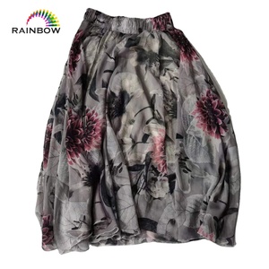 Lots en gros de jupes d'été en soie d'occasion pour femmes, qualité A, motifs floraux, tailles variées, vêtements de seconde main pour la revente - Product Image 3