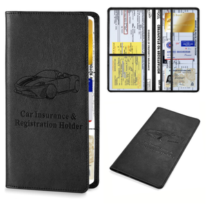 Carpeta de Protección para Documentos de Seguro de <span class=keywords><strong>Coche</strong></span>, Portatarjetas de Registro, Cartera para Licencia de Conducir, Almacenamiento de Tarjetas de Identificación en Cuero PU - Product Image 1