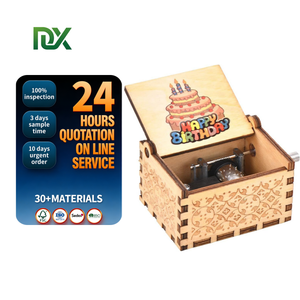 Caja de Música de Madera con Manivela, Instrumento Musical con Diseño Moderno, Función de Almacenamiento, Música Personalizable, Regalo de Cumpleaños - Product Image 1