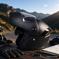 Casques de moto intégraux pour hommes et femmes avec visière ABS, état neuf, style demi-face, protection de la tête en priorité, coque de sécurité
