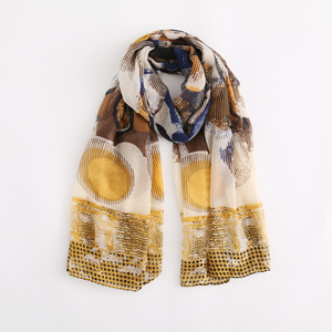 Bufanda de poliéster de alta calidad para mujer, chal largo con estampado a <span class=keywords><strong>la</strong></span> moda, bufanda grande para mujer, Hijab - Product Image 6