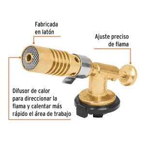 Estufa de Camping Portátil de Latón con Encendido Manual, Quemador de Gas de una Pieza para Cocinar al Aire Libre, Uso en Todas las Estaciones, Modelo MECH-90, Fabricada - Product Image 3