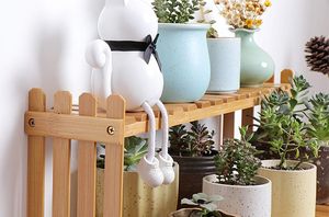 SINCERE, mesa de bambú de 2 niveles, soporte para plantas, estante de flores de escritorio para interiores/exteriores, estante para el hogar, Patio, césped, jardín, balcón, soporte - Product Image 2
