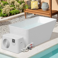 Baignoire de plongeon froid avec refroidisseur 1 CV, baignoire à glace rectangulaire pour la récupération sportive, usage domestique et extérieur