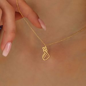 Ювелирные изделия из нержавеющей стали, минималистское ожерелье с сердечками, ожерелье с сердечками, Корейская любовь, K-<span class=keywords><strong>Pop</strong></span>, подарок для фанатов - Product Image 3