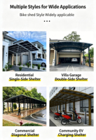 Abri de stationnement moderne de luxe en alliage d'aluminium - Auvent extérieur imperméable, taille personnalisable et montage facile