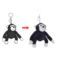 Porte-clés en peluche Gorilla intelligent sur mesure, 12 cm, faible MOQ, rembourrage en coton PP, peluche super douce, recharge USB, doudou pour bébé