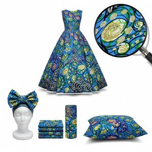 <span class=keywords><strong>Tissu</strong></span> en Coton Doux Véritable Wax Hollandais Imprimé Or 100% Coton pour Robe, Mariage, Textile <span class=keywords><strong>de</strong></span> Maison, Pagne Ankara, Grand Wax - Product Image 1