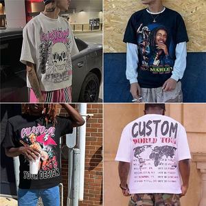 Camiseta de algodón para hombre al por mayor, la mejor calidad, hombros caídos, gran tamaño y peso pesado, diseño personalizado, estampado DTG, patrón sólido - Product Image 4