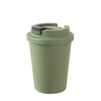 Mug Kopi Ramah Lingkungan dari Serat Bambu, Pati Jagung, dan Plastik PLA Daur Ulang yang Biodegradable dengan Tutup untuk Perjalanan dan Kemah