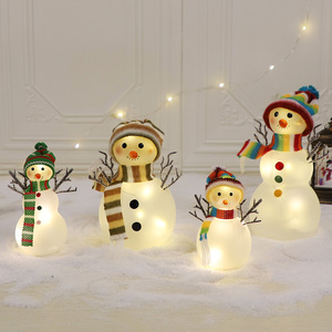 Giáng sinh kính figurine làng trang trí 2025 New giáng sinh các mặt hàng trắng LED thắp sáng và hoạt hình giáng sinh Snowman - Product Image 4