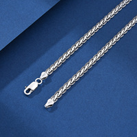 925 argent Sterling 4mm corde torsadée serpent plat lien cubain homard fermoir titane argent chaîne collier pour hommes pour cadeau de mariage