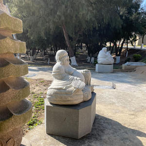 Vida Tamanho Jardim Grandes Estátuas De Pedra Escultura MI LE Buda Rindo Feliz Maitreya Escultura De Pedra - Product Image 4