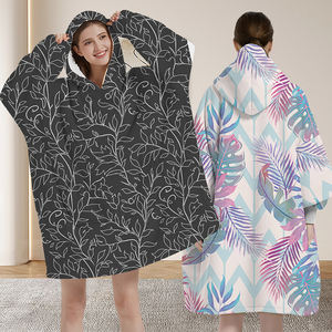 맞춤형 패턴 겨울 퍼지 풀오버 운동복 특대 셰르파 양털 더블 레이어 성인용 웨어러블 담요 까마귀 - Product Image 2