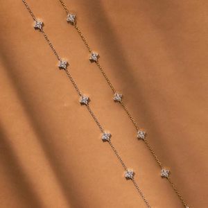 Collar de Moda con Cadena de Plata y Oro con Circonitas Simuladas de Diamante, Joyerí<span class=keywords><strong>a</strong></span> Moderna <span class=keywords><strong>para</strong></span> <span class=keywords><strong>Regalos</strong></span> del Dí<span class=keywords><strong>a</strong></span> de la Madre - Product Image 4