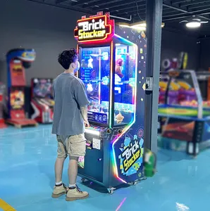 Diskon koin dan uang kertas dioperasikan bata Stacker Arcade hadiah mesin Game Vending untuk dijual