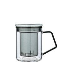 Tasse à thé en verre résistant à la chaleur avec infuseur et couvercle pour thé en vrac