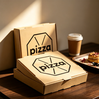 Boîte à pizza jetable écologique SP3762 en carton ondulé brun pour pizzeria