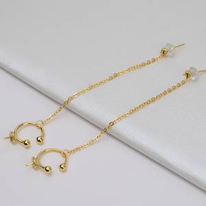 ต่างหูเงินแท้ S925 สำหรับผู้หญิง ดีไซน์ทันสมัย อุปกรณ์ DIY สำหรับทำต่างหูมุก 7-8 มม. รุ่น 1319 ฐานต่างหูแบบห้อย  อะไหล่เครื่องประดับเปล่า - Product Image 2