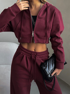 <span class=keywords><strong>Tuta</strong></span> Sportiva da <span class=keywords><strong>Donna</strong></span> Personalizzata con Logo, <span class=keywords><strong>Felpa</strong></span> a Maniche Lunghe e Pantaloni Jogger, Set Due Pezzi con Zip e Cappuccio - Product Image 3