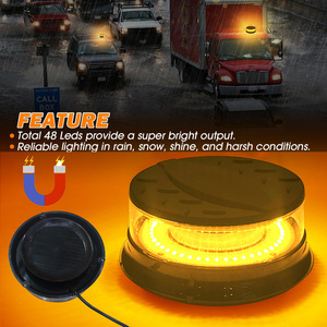 Kebosied xe trần ánh sáng cao đèn cảnh báo kỹ thuật xe Led vàng nhấp nháy ánh sáng flash với mạnh mẽ Magnetic 12-24V - Product Image 4