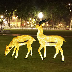 Statue da Parco Grandi con Illuminazione LED, Animali in Fibra di Vetro Luminosi, Cervo, Granchio, Cavalluccio Marino Illuminato per Decorazione - Product Image 2