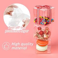 Boîtes d'emballage en PVC/PET transparentes de 100x100x100 mm, vente en gros, boîtes cadeaux pliables en plastique transparent