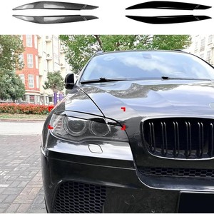 Bmw X6 E71 E72 Headlight <b>Cover</b> Carbon Fiber Texture Black Exterior Accessory For 2008 2014 Models - Product Image 2
