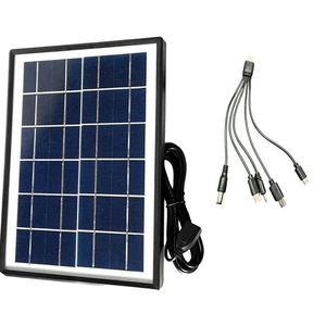 12W 5V 1.6A USB Solar Panel With Multiple <b>Charging</b> <b>Cables</b> For Outdoor Power Supply - Product Image 1