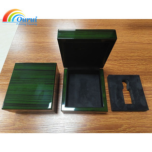 Caja de Perfume Rectangular de Madera Verde Oscuro con Forro Interior de Gamuza Sintética, Empaque Protector de Lujo, Se Acepta Logotipo Personalizado - Product Image 2