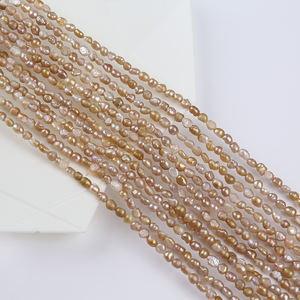 Hạt ngọc trai tự nhiên bán buôn 3-3.5mm màu trắng hồng tím, kiểu dáng baroque, chuỗi ngọc trai nước ngọt - Product Image 6