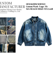 Veste de travail en jean pour homme, coupe droite, délavage enzymatique, coupe multi-panneaux, poches incurvées à rabat, boutonnée, hiver, personnalisation disponible