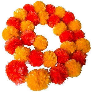 Ghirlanda Artificiale di Calendule da 1,5 m per Decorazioni Casa Diwali, Pooja, Haldi, Matrimoni Indiani, Halloween, <span class=keywords><strong>Giorno</strong></span> dei Morti, Feste ed Eventi - Product Image 1