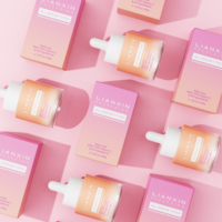 Flacon compte-gouttes en verre mat de 30 ml (1 oz) avec bouchon compte-gouttes en caoutchouc couleur personnalisée pour sérum, essence, vitamine C, coffret cadeau recyclable