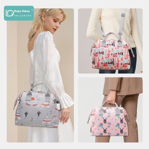 Bolsa de pañales de maternidad de estilo cuadrado con estampado multifuncional de gran capacidad - Product Image 5