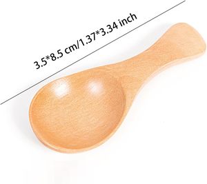 Cuillères doseuses miniatures en bois personnalisées, modernes, à manche court, écologiques, jetables pour café, miel, thé - Product Image 2