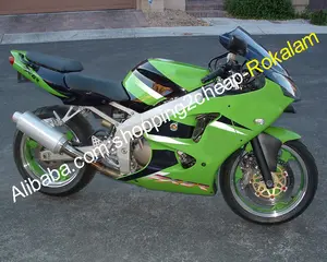 Para Kawasaki NINJA carenados 98 99 ZX6R ZX 6R 636 ZX-6R ZX636 ZX-636 1998 1999 verde y negro carenado del mercado de