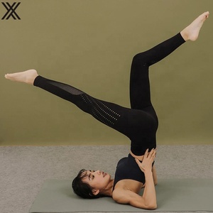 XTD de cintura alta de malla perforada mujer <span class=keywords><strong>fitness</strong></span> yoga usan polainas running Atlético funciona yoga pantalones cortos - Product Image 4