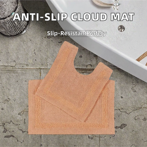 Juego de Alfombrillas de Baño de Algodón en Forma de U de Color Sólido, Absorbentes para Uso en la Bañera - Product Image 2