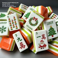 Jeu de Mahjong en Acrylique pour les Fêtes, Arbre de Noël avec Briques de Mahjong, Cadeau pour Fête de Famille
