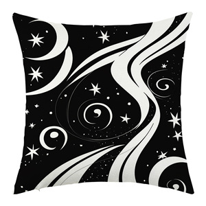 Funda de cojín Hanlin cuadrada con diseño de estrellas en blanco y negro, moderna, lavable, para sala de estar, sofá, asiento de coche, decoración de fiestas - Product Image 5