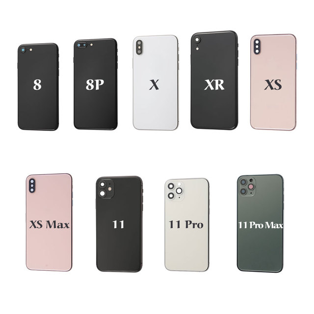 High Quality Back Housing Small Parts for 6/6P/6S/7/8/8P/X/XR/XS Max/11 Pro Max/SE2 Glass Bar Battery Cover Assembly for