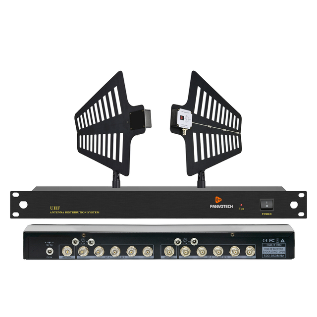 Professional Ultra-Wide UHF Antenna Booster UA844 UA845 Wireless Microphone Antenna Distribution Amplifier System Cardioid Metal