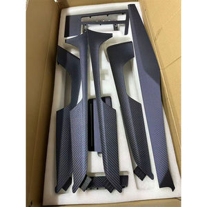 8 piezas de repuesto de fibra de carbono mate hilo azul embellecedor <span class=keywords><strong>Interior</strong></span> cubierta del salpicadero Panel cubierta de la consola central para <span class=keywords><strong>Audi</strong></span> <span class=keywords><strong>A6</strong></span> A7 C8 S6 S7 - Product Image 1